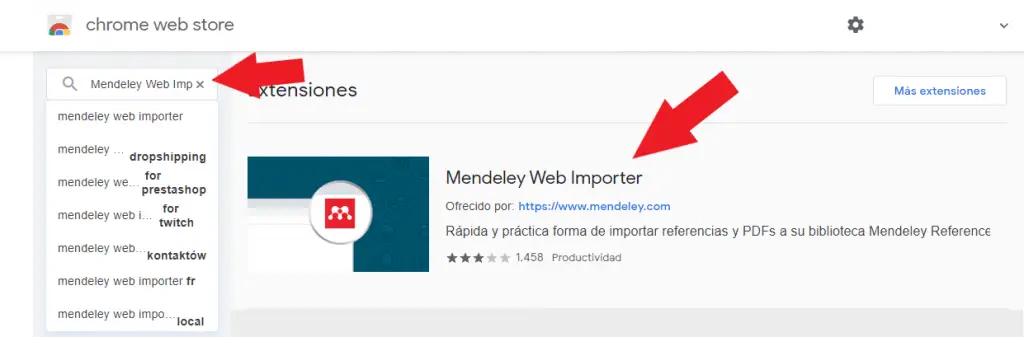 Mendeley Web Importer para Chrome
